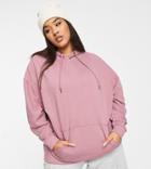 Asos Design Curve Organic Cotton Super Oversized Boyfriend Hoodie In Mauve-purple