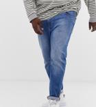 Asos Design Plus Skinny Jeans In Vintage Mid Wash Blue - Blue