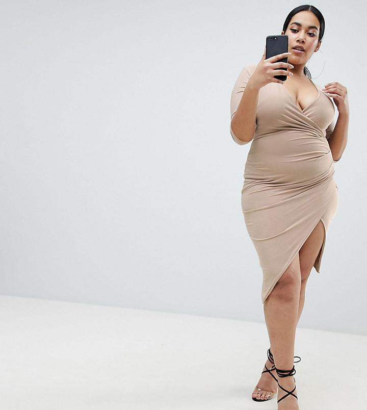 Fashionkilla Plus Asymmetric Mini Dress - Pink