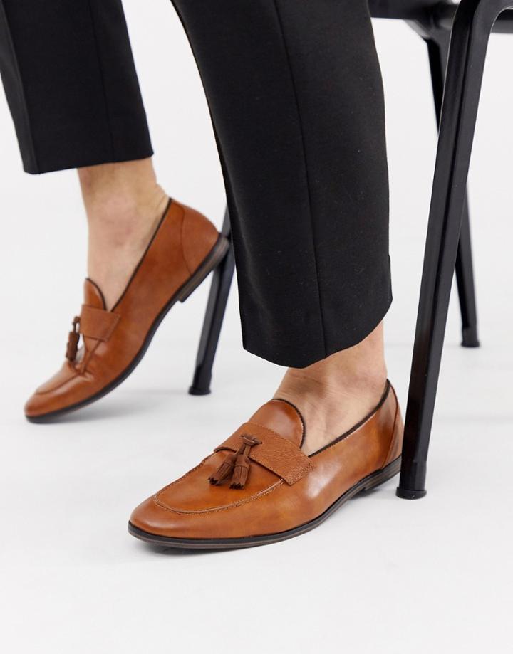 River Island Loafer With Tassles In Tan - Tan