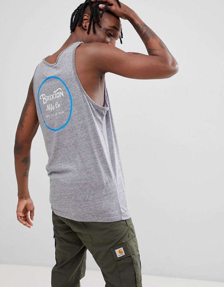 Brixton Wheeler Tank With Back Print - Gray