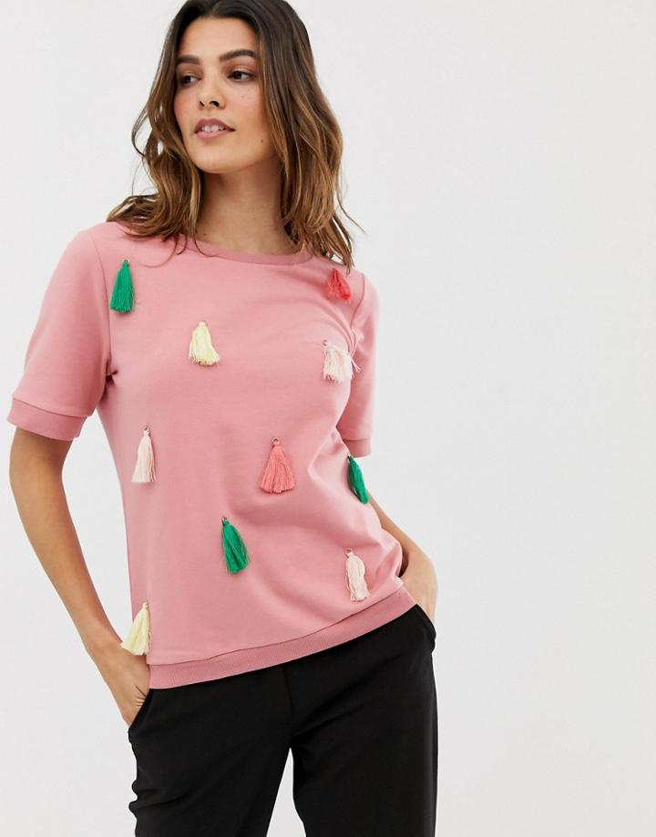 Vila Tassle T-shirt - Pink