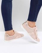 Miss Kg Metallic Side Stripe Sneaker - Beige