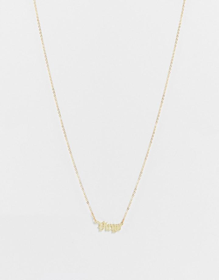 Madein Virgo Horoscope Script Necklace In Gold
