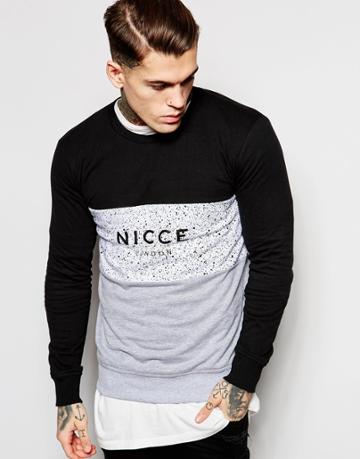 Nicce London Panel Sweatshirt - Black