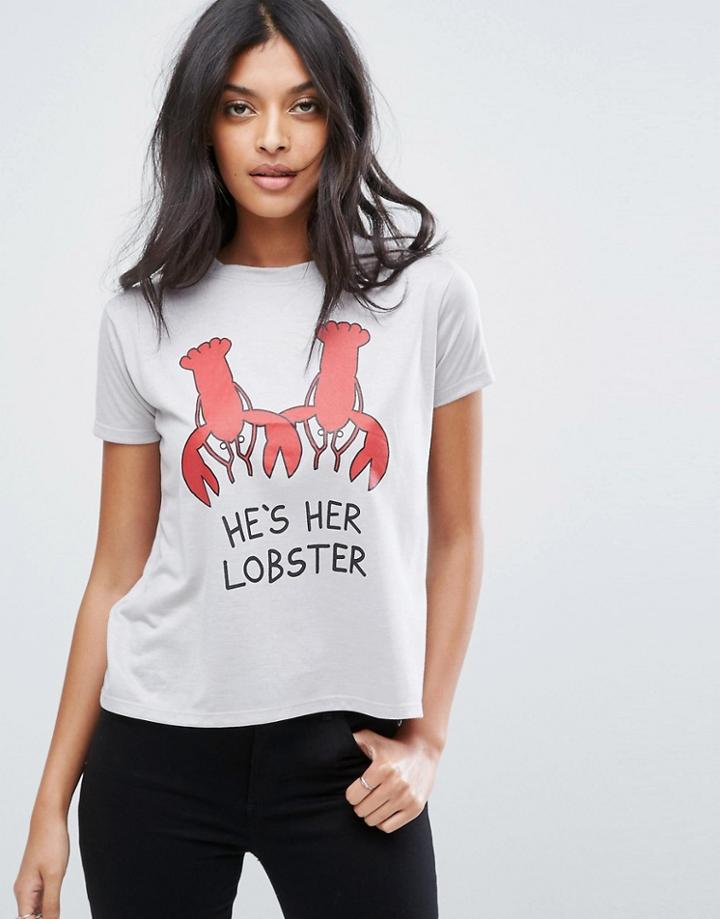 Heartbreak He's My Lobster T-shirt - Gray