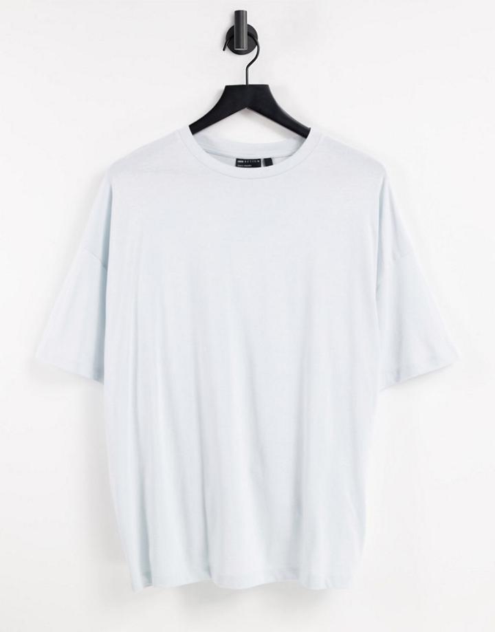 Asos Design Organic Oversized T-shirt In Light Blue-blues