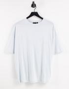 Asos Design Organic Oversized T-shirt In Light Blue-blues