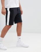 Bershka Jogger Shorts With Side Stripe In Black - Black