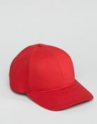 Asos Baseball Cap In Red - Red