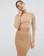 Asos Cord Turtleneck Top Co-ord - Beige