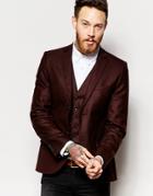Heart & Dagger Tweed Blazer In Skinny Fit - Rust