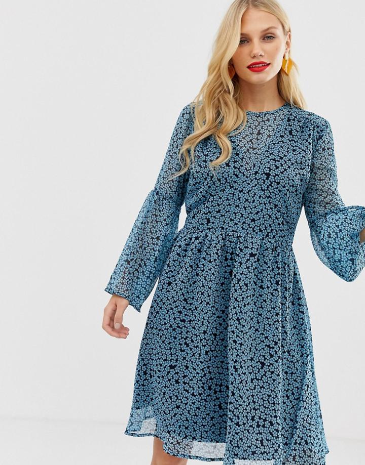 Y.a.s Ditsy Floral Tiered Mini Dress-multi