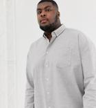 Asos Design Plus Oversized Oxford Shirt In Gray - Gray