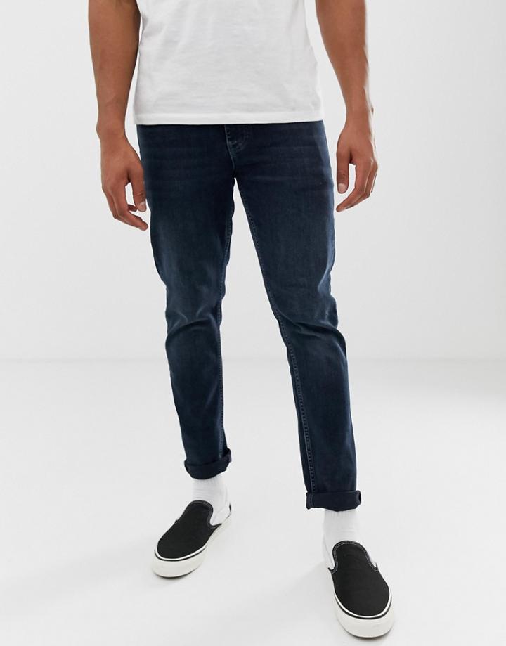 Asos Design Slim Jeans In Overdyed Greencast-blue
