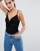 Asos Cami Body With Twist Front - Black