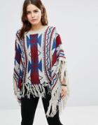 Raga Aztec Dreams Geo Pattern Poncho - Multi