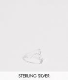 Asos Design Sterling Silver Minimal Abstract Ring - Silver