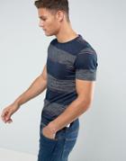 Tom Tailor T-shirt With Stripe And Pocket - Blue