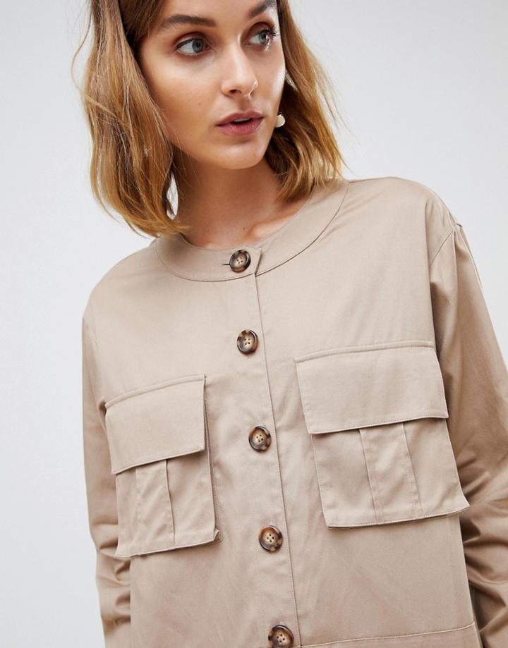 Asos White Boiler Jumpsuit - Brown
