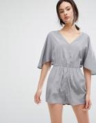 Isla Flutter Romper - Gray
