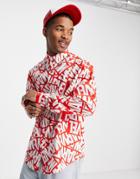 Asos Design Marvel Relaxed Printed Shirt-red