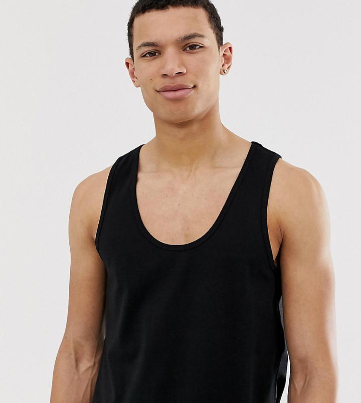 Asos Design Tall Organic Tank In Black