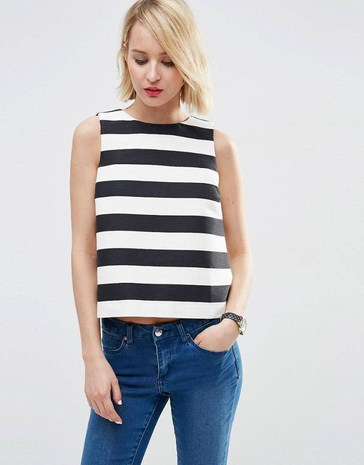 Asos Mono Stripe Shell Top - Multi