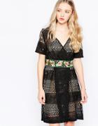 Sister Jane Folktale Dress In Crochet - Black