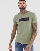 Chasin' Darric Mesh Logo Crew Neck T-shirt In Khaki - Green