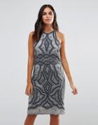 A Star Is Born Heavily Embellished Midi Dress - Silver
