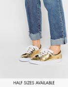 Asos Diaz Lace Up Sneakers - Gold