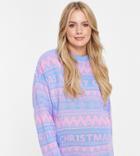 Asos Design Foundation Maternity Christmas Sweater In Fairisle Pattern In Blue-blues