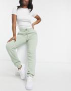Pieces Cuffed Sweatpants In Sage-green