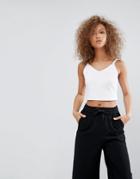 Weekday Crop Rib Top - White