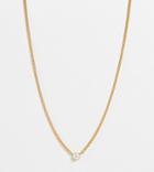 Designb Curve Necklace With Tiny Pearl In Gold Tone