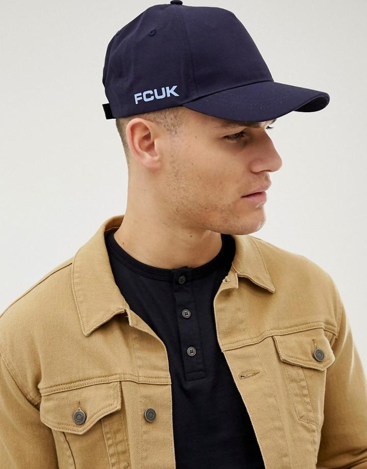 French Connection Side Logo Cap-blue
