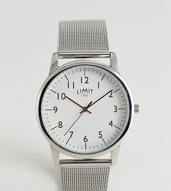Limit Mesh Watch In Silver Exclusive To Asos 38mm - Silver