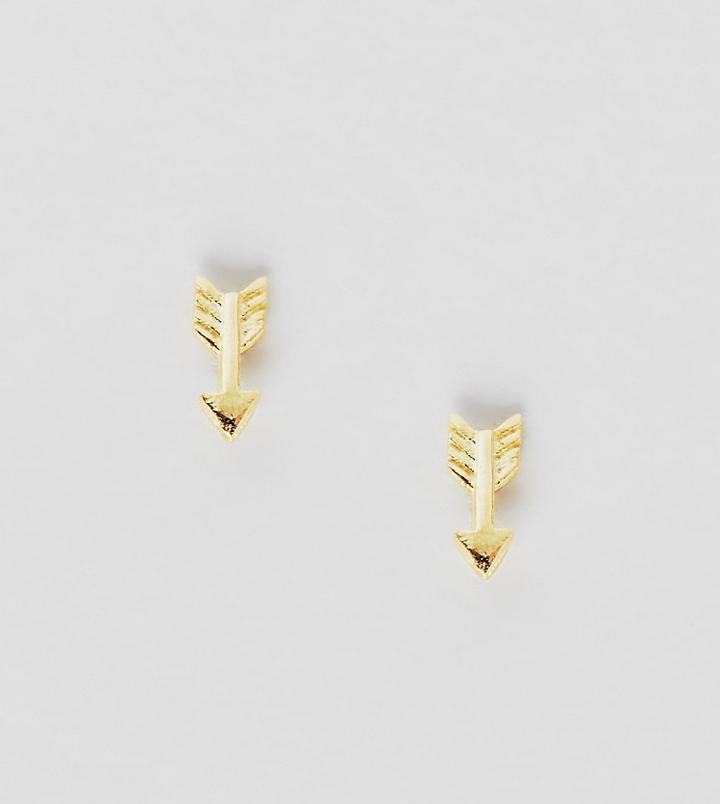 Kingsley Ryan Sterling Silver Gold Arrow Stud Earrings - Gold