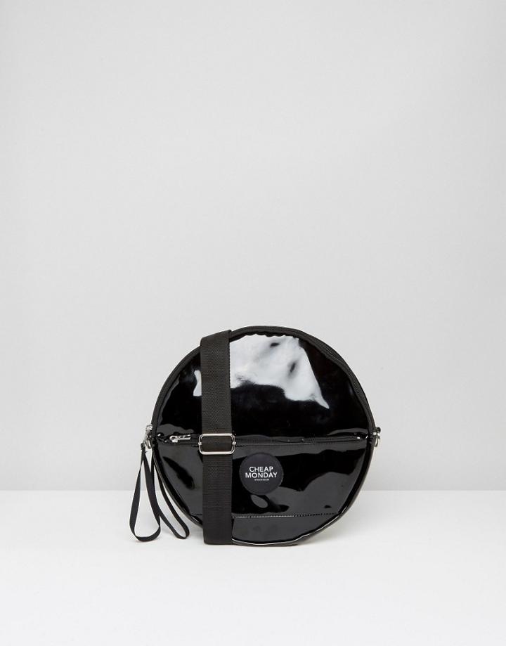 Cheap Monday Patent Circle Clutch Bag - Black
