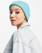 Monki Recycled Polyester Fisherman Beanie In Turquoise-blues