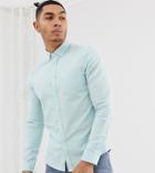 Asos Design Slim Fit Oxford Shirt In Green - Green