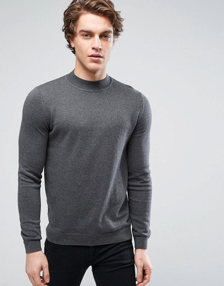 New Look Sweater In Mid Gray - Gray