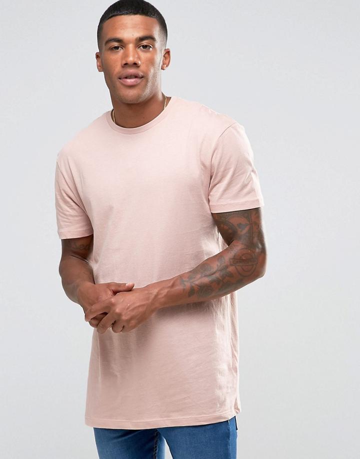 New Look Longline T-shirt In Pink - Pink