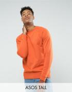 Asos Tall Sweatshirt In Orange - Orange