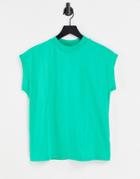 Asos Design Boxy Sleeveless T-shirt In Green