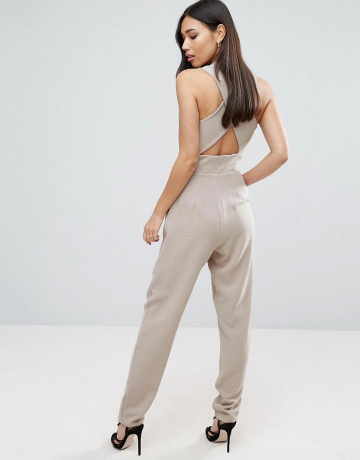 Love Cross Back Jumpsuit - Brown