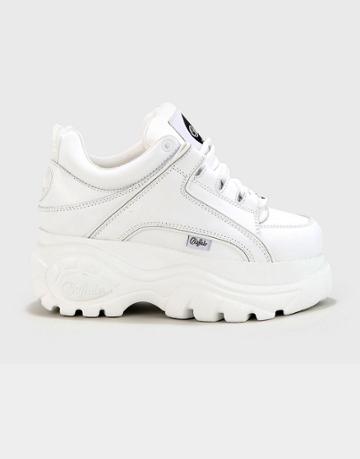 Buffalo London Platform Sneakers In White Leather
