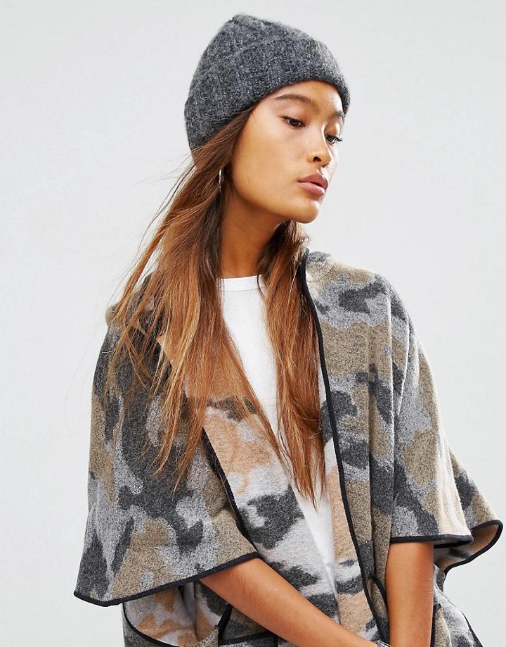 Asos Chunky Rib Beanie - Gray