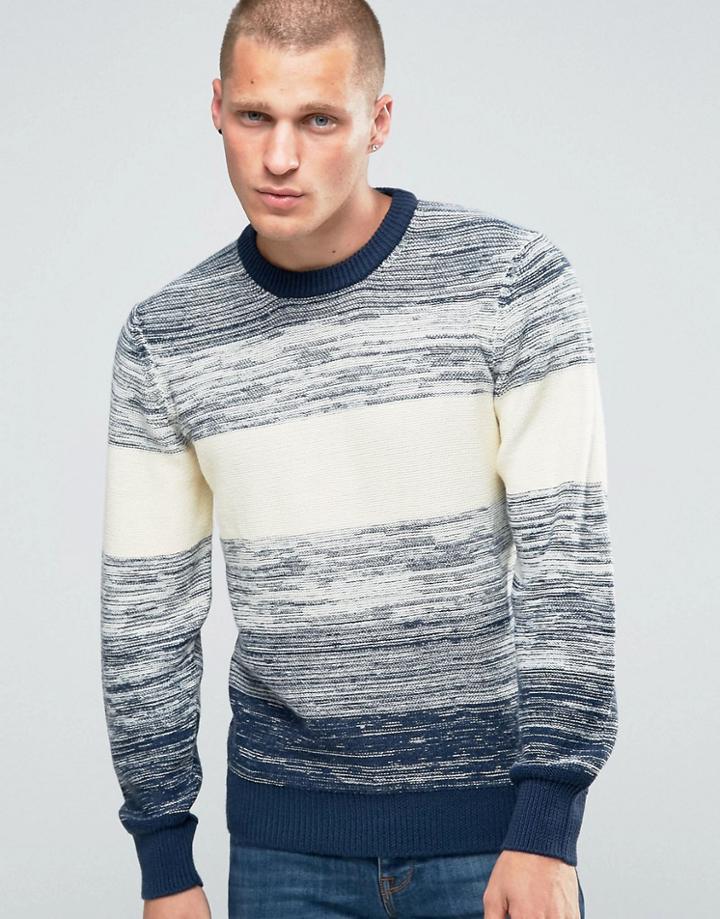 Pepe Stripe Knit Sweater Wide Ombre Blue - Blue